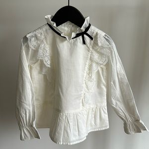 Janie and Jack White Lace Ruffle Blouse